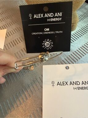 Alex and Ani OM Sacred Studs Bangle and Cards